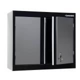Husky 26 in. H x 30 in. W x 12 in. D Deluxe Steel Garage Wall Mounted Cabinet in Black/Grey