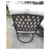 (2) HAMPTON BAY OUTDOOR SWIVEL CHAIRS W/ CUSHIONS