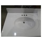 Design House 61 in. W Cultured Marble Vanity Top with Solid White Double Bowl