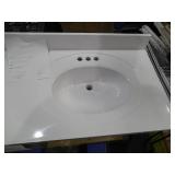 Design House 61 in. W Cultured Marble Vanity Top with Solid White Double Bowl