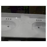Design House 61 in. W Cultured Marble Vanity Top with Solid White Double Bowl