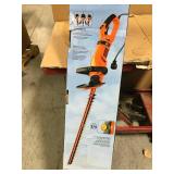 BLACK+DECKER 24 in. 3.3-Amp Corded Electric Hedge Hog Trimmer with Rotating Handle in good condition