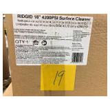 RIDGID Professional 18 in. 4200 PSI Quick Connect Surface Cleaner for Gas Pressure Washers in good condition
