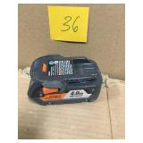 Ridgid 18-Volt Lithium Ion 4-Amp/Hour Battery Pack R840087 # 130218009  in good condition