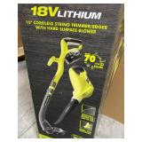 RYOBI ONE+ 18-Volt Cordless String Trimmer/Edger and Blower/Sweeper Combo Kit (2-Tool) - 2.6 Ah Battery and Charger Included  in good condition