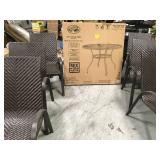 Hampton Bay Mix and Match White Round Glass Outdoor Dining Table USED  in good condition