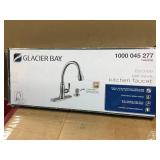 Glacier Bay Pavilion Single-Handle Pull-Down Kitchen Faucet with TurboSpray and FastMount and Soap Dispenser in Chrome  in good condition