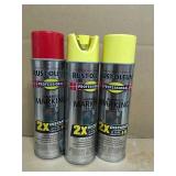 Rust-Oleum Professional 2x Inverted Marking Paint Hi-Visibilty Yellow not used