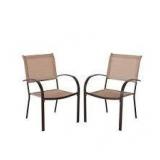 Hampton Bay Mix and Match Brown Stackable Sling Outdoor Dining Chair in Emerald Coast (2-Pack) not used