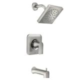 MOEN Genta Single-Handle 1-Spray Tub and Shower Faucet in Spot Resist Brushed Nickel (Valve Included) in good conditions