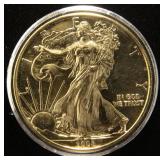2008 GOLD PLATED AMERICAN SILVER EAGLE 1 TROY OZ .999 FINE SILVER