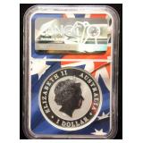 2018-P AUSTRALIA SILVER WEDGE TAILED EAGLE MS70 NGC FIRST DAY MERCANTI SIGNED