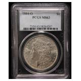 1884-O MORGAN SILVER DOLLAR MS63 PCGS