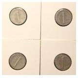 4 VF-XF MERCURY SILVER DIMES AS PICTURED