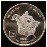 PRE SILVER EAGLE 1982 MONEX 1 TROY OZ .999 FINE SILVER EAGLE