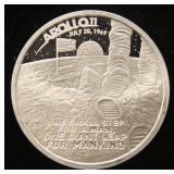1 TROY OZ. .999 FINE SILVER 1969 APOLLO 11 ROUND