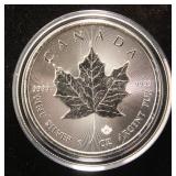 2016 CANADA $5 MAPLE LEAF 1 TROY OZ. .9999 FINE SILVER IN AIRTITE