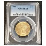 1880 US $10 LIBERTY GOLD EAGLE MS62 PCGS