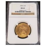 1894 US $10 LIBERTY GOLD EAGLE MS62 NGC