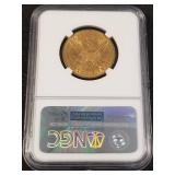 1907 US $10 LIBERTY GOLD EAGLE MS62 NGC