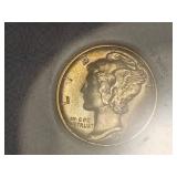 1945 US MERCURY SILVER DIME MS65 AACGS
