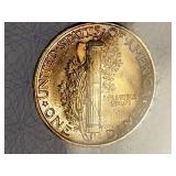 1945 US MERCURY SILVER DIME MS65 AACGS