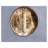1945 US MERCURY SILVER DIME MS65 AACGS