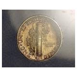 1945 US MERCURY SILVER DIME MS65 AACGS
