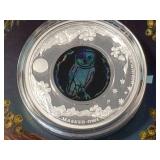 2014 AUSTRALIA OPAL MASKED OWL 1 TROY OZ .999 FINE SILVER