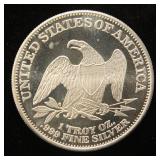 1 TROY OZ. .999 FINE SILVER SEATED DOLLAR DESIGN