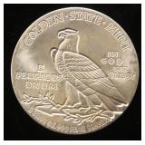 1 TROY OZ. .999 FINE SILVER INCUSE INDIAN DESIGN