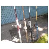 (4) FISHING ROD AND REEL COMBOS