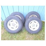(4) MATCHING RIMS AND TIRES