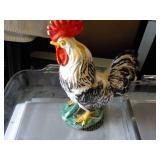 2 Glass Cake Pans, rooster Plates, ...