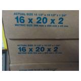 4 - 16 x 25 x 2 and 7 - 16 x 20 x 2...