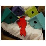 4 Bird Houses and a Cardinal...
