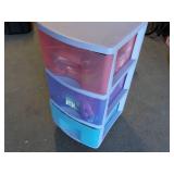 3 Drawer Plastic Cart with Contents...