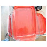 Lot of 2 Glass Baking Dishes w/ Covers