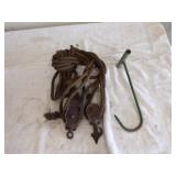 Vintage Pulley and Meat Hook