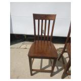 2 Wooden Chairs and End Table