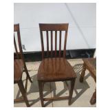 2 Wooden Chairs and End Table