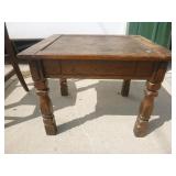 2 Wooden Chairs and End Table