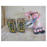 Energizer Bunny and Curly Doll from the Three Stooges