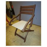 TWO WICKER CHAIRS AND TWO FOLDING CHAIRS