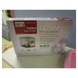 NEW ICRATE FOLDING DOG CRATE AND QUIET TIME PET BED