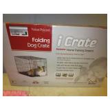 NEW ICRATE FOLDING DOG CRATE AND QUIET TIME PET BED