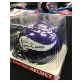 JOE KAPP, MICK TINGELHOFF, BUD GRANT, DAVE OSBORN AUTOGRAPHED MINI HELMET