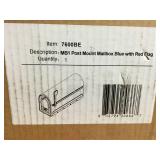 Architectural Mailboxes MB1 Post Mount Mailbox Blue with Red Flag not used