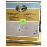 Hampton Bay Lake Point 4-Light Chrome and Clear Crystal Chandelier not used