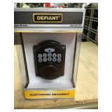 Defiant Castle Aged Bronze Single Cylinder Electronic Keypad Deadbolt in good condition